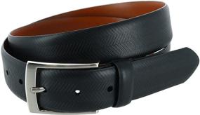 img 3 attached to 👔 Trafalgar Gregorio Herringbone Embossed Feather Men's Belt Accessories