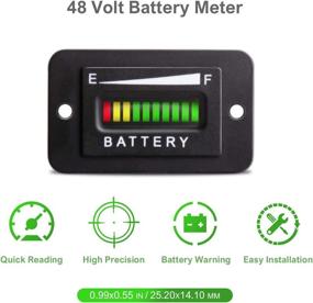 img 2 attached to 🔋 HUSUKU 48V LED Battery Indicator - 48 Volt Battery Meter Gauge for Golf Cart Club Car EZGO Yamaha with Digital Voltmeter
