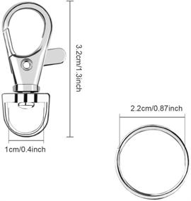 img 3 attached to SANNIX 60pcs Key Chain Clip Hooks with 🔑 Swivel Clasps, Lanyard Snap Hooks, and Split Key Rings