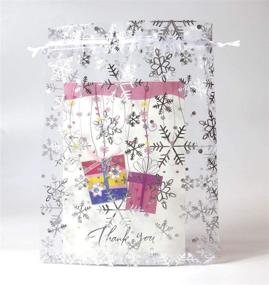 img 1 attached to 🎁 Pack of 100 SUNGULF Organza Pouch Bags 6x9 inches – Strong Drawstring Gift Candy Bags for Jewelry, Parties, Weddings, and Favors - Elegant White Snowflake Design