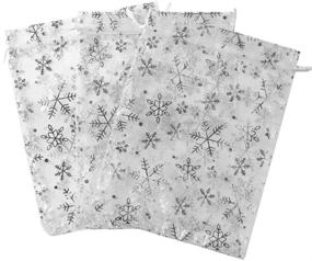 img 2 attached to 🎁 Pack of 100 SUNGULF Organza Pouch Bags 6x9 inches – Strong Drawstring Gift Candy Bags for Jewelry, Parties, Weddings, and Favors - Elegant White Snowflake Design