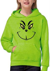 img 1 attached to Cozy and Festive: Remimi Kids Fleece Pullover Hoodie Closed-Fit Christmas Sweatshirt for Boys and Girls (Ages 5-14)