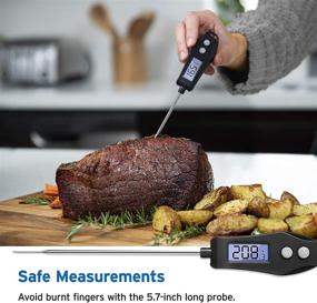 img 2 attached to 🌡️ Etekcity EMT100 Black Instant Read Meat Thermometer with 5" Probe