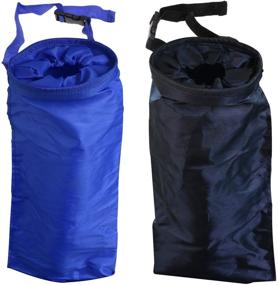 img 4 attached to 🚗 2-Pack Adjustable Mini Skater Car Trash Bags - Black/Blue, Reusable & Washable, Portable & Leakproof, Eco-Friendly Litter Garbage Bag for Traveling, Outdoor Use, and Home