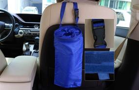 img 2 attached to 🚗 2-Pack Adjustable Mini Skater Car Trash Bags - Black/Blue, Reusable & Washable, Portable & Leakproof, Eco-Friendly Litter Garbage Bag for Traveling, Outdoor Use, and Home