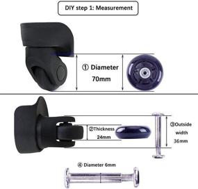 img 1 attached to Davias Luggage Suitcase Wheels Repair Kit - 1 Pair, Black