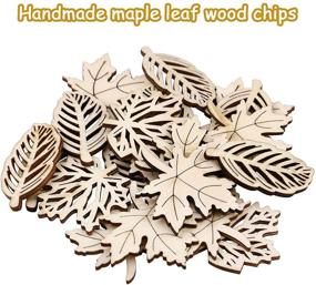 img 1 attached to 🍁 Amosfun 20PCS Maple Leaves Wooden Cutout Wood Slices Hollow Out Wood Pieces for DIY Crafting Ornament Decoration (Burlywood)-Enhanced for SEO