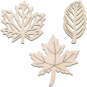 img 4 attached to 🍁 Amosfun 20PCS Maple Leaves Wooden Cutout Wood Slices Hollow Out Wood Pieces for DIY Crafting Ornament Decoration (Burlywood)-Enhanced for SEO