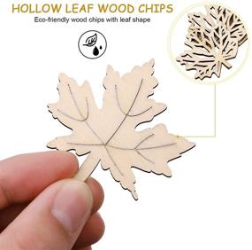 img 2 attached to 🍁 Amosfun 20PCS Maple Leaves Wooden Cutout Wood Slices Hollow Out Wood Pieces for DIY Crafting Ornament Decoration (Burlywood)-Enhanced for SEO