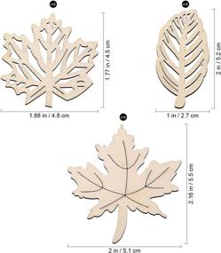 img 3 attached to 🍁 Amosfun 20PCS Maple Leaves Wooden Cutout Wood Slices Hollow Out Wood Pieces for DIY Crafting Ornament Decoration (Burlywood)-Enhanced for SEO