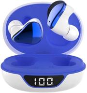 🎧 беспроводные наушники pjd bluetooth: премиальный звук высокой четкости, беспроводной зарядный футляр, защита от воды ipx6, встроенный микрофон (бело-синие) логотип