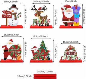 img 3 attached to 🎄 6-Pack ADXCO Christmas Table Decorations: Santa, Snowman, Reindeer - Merry Christmas & Happy Holidays Centerpieces for Dinner Party, Coffee Table - Boutique Edition