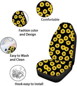 img 3 attached to 🐾 JoyLamoria African Tribal Pattern Car Seat Covers - Universal Fit, 3 Piece Full Set, Elastic & Comfy Seat Protectors for Dog Kids, Anti-Scratch & Dustproof - Front and Rear Auto Seat Covers