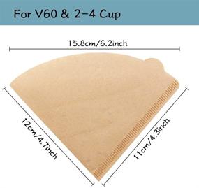 img 3 attached to YQL V60 Cone Coffee Filters: 200 Count Natural Unbleached, Disposable Paper Filters for Drip Coffee Dripper (Size02, 2-6 Cup)
