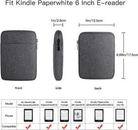 img 3 attached to Durable Dark Gray E-Reader Sleeve Case Bag - Perfect Protective Cover for 6 inch eBook Reader Tablets