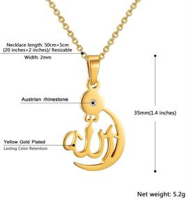 img 2 attached to 🌙 Exquisite PROSTEEL Stainless Steel Allah Necklace - A Meaningful Muslim Islamic Jewelry Piece with Crescent Moon Design - Perfect Eid Gift, Arabic Necklace in Gold/Silver Tone, Comes in Elegant Gift Box