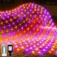 200 led plug-in net lights - easy install, 8 modes remote, waterproof 🎄 mesh lights for outdoor bushes decoration, ideal for christmas, holiday, wedding, thanksgiving, and party decorations логотип