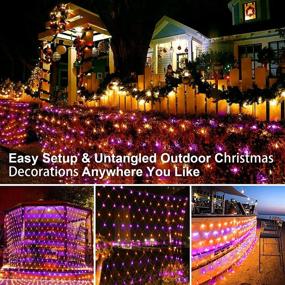 img 3 attached to 200 LED Plug-in Net Lights - Easy Install, 8 Modes Remote, Waterproof 🎄 Mesh Lights for Outdoor Bushes Decoration, Ideal for Christmas, Holiday, Wedding, Thanksgiving, and Party Decorations