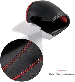 img 1 attached to 🚗 Thenice Gear Shift Knob Cover with Leather Sheath - Black Red Line for Honda Civic 10th Gen 2016-2021