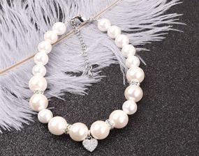 img 1 attached to Pearl Bracelet: Elegant 8mm-9mm Round Pink 💍 White Pearls in 3 Colors, Ideal Wedding Jewelry