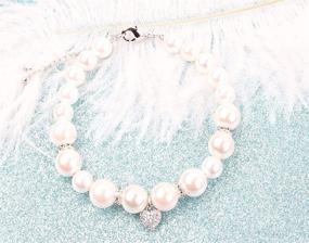 img 2 attached to Pearl Bracelet: Elegant 8mm-9mm Round Pink 💍 White Pearls in 3 Colors, Ideal Wedding Jewelry