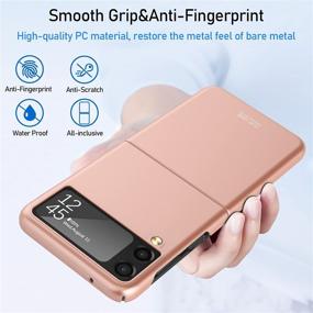 img 3 attached to 📱 GooseBox Galaxy Z Flip 3 Gold Case - Ultra Thin Hard PC, Shookproof & Wear-Resistant for Samsung Z Flip 3, Anti-Drop & Folding Design