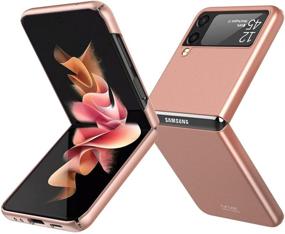 img 4 attached to 📱 GooseBox Galaxy Z Flip 3 Gold Case - Ultra Thin Hard PC, Shookproof & Wear-Resistant for Samsung Z Flip 3, Anti-Drop & Folding Design