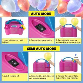 img 2 attached to Anordsem Rose Red Electric Balloon Pump: Portable Dual Nozzles Inflator for Pastel Balloon Decoration - Ideal for Birthday Parties & Weddings