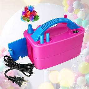 img 4 attached to Anordsem Rose Red Electric Balloon Pump: Portable Dual Nozzles Inflator for Pastel Balloon Decoration - Ideal for Birthday Parties & Weddings