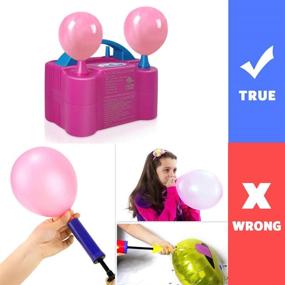 img 1 attached to Anordsem Rose Red Electric Balloon Pump: Portable Dual Nozzles Inflator for Pastel Balloon Decoration - Ideal for Birthday Parties & Weddings