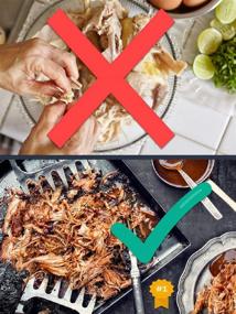 img 3 attached to 🍖 Optimal BBQ Meat Claws: Enhanced Performance for Pulled Pork - Robust Wooden Handle and Stainless Steel Barbecue Shredder Tool