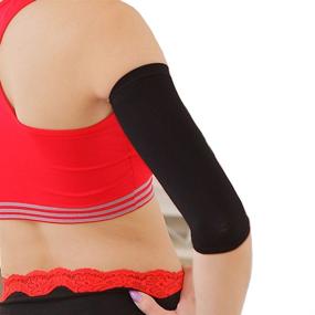 img 3 attached to 2 Pair Slimming Compression Arm Sleeve Shaper: Support Wrap for Weight Loss and Massage – Black & Nude