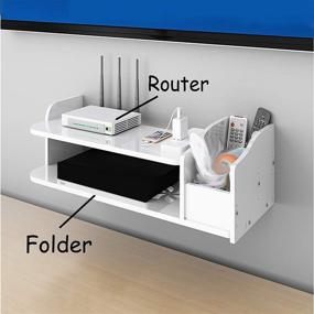 img 4 attached to 📺 CATEKRO TV Stand for Bedroom: Space-Saving Wall Shelves with WiFi & Remote Control Storage – Floating Tv Shelf & Wall Shelves WiFi for Living Room