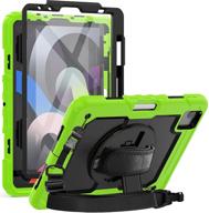 📱 ausleben ipad air 4th generation 10.9-inch/ipad pro 11-inch 2020/2018 case - black+green, with built-in screen protector, 360 rotating kickstand, hand strap, and adjustable shoulder strap logo