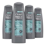 🧴 dove men + care 2 in 1 shampoo & conditioner with eucalyptus & birch - naturally derived plant based cleansers for healthy-looking hair, 12 oz, pack of 4 logo