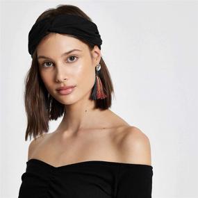 img 3 attached to Stylish Huachi Turban Headbands for Women - Wide Head Wraps for Fashionable Hair Accessories, 6 Pack