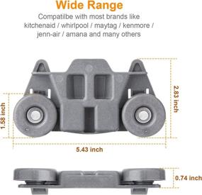 img 2 attached to 🛒 4-пакет крепких роликов для посудомоечной машины - нижние колесики для поддона W10195416V W10195416 KitchenAid, Whirlpool, Kenmore, Maytag - Совместимы с AP5983730 ZSOUUI - Запасные части для поддона.