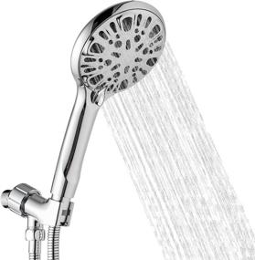 img 4 attached to 🚿 High Pressure Handheld Shower Head Set by FRUD - 9 Powerful Functions, High Flow Hand Held Showerhead Spray Set with 59 Inch Stainless Steel Hose in Chrome Finish for Ultimate Shower Experience