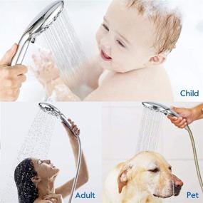 img 1 attached to 🚿 High Pressure Handheld Shower Head Set by FRUD - 9 Powerful Functions, High Flow Hand Held Showerhead Spray Set with 59 Inch Stainless Steel Hose in Chrome Finish for Ultimate Shower Experience