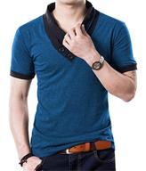 stylish and comfy ytd cotton casual v neck button men's clothing and shirts: ideal choices for everyday fashion logo