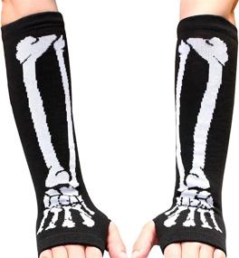 img 2 attached to 🖤 Enhance Your Halloween Look with EDENKISS Gothic Skeleton Fingerless Gloves