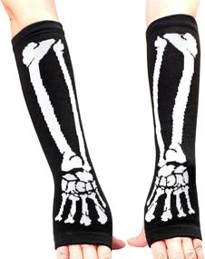 img 3 attached to 🖤 Enhance Your Halloween Look with EDENKISS Gothic Skeleton Fingerless Gloves