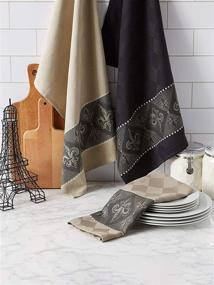 img 1 attached to 🧺 DII French Jacquard Kitchen Collection, Dish Towel Set, Fleur de Lis Design, 3-Piece Set - CAMZ31958