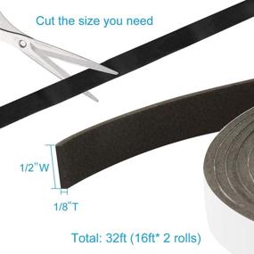 img 2 attached to 🚪 High Density Single Sided Seal Foam Tape, for Door and Window Weather Stripping - 1/2 Inch W x 1/8 Inch T, Closed Cell Door Insulation Weather Strip - 2 Rolls, 16FT Long Each