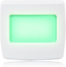 img 2 attached to 🔌 Pack of 4 Maxxima Mini Green LED Night Lights - Always On, Perfect for Bedroom, Bathroom, Kitchen, Kids Nursery, Hallway, Stairway