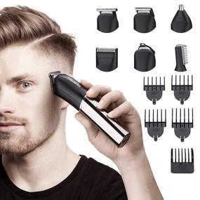 img 4 attached to 🧔 Tiklean 6-In-1 Electric Beard and Mustache Trimmers for Men - Multi-Functional Grooming Kit for Beard, Head, Body, and Face - Waterproof Cordless Rechargeable Hair Clippers