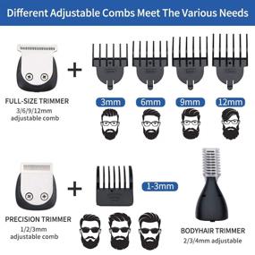 img 1 attached to 🧔 Tiklean 6-In-1 Electric Beard and Mustache Trimmers for Men - Multi-Functional Grooming Kit for Beard, Head, Body, and Face - Waterproof Cordless Rechargeable Hair Clippers