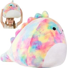 img 4 attached to 🦕 Colorful 20-Inch Plush Dino Pillow Toys: Cute Stuffed Dinosaur Animal Doll Soft Plushies, Perfect Gift for Boys & Girls