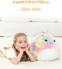 img 3 attached to 🦕 Colorful 20-Inch Plush Dino Pillow Toys: Cute Stuffed Dinosaur Animal Doll Soft Plushies, Perfect Gift for Boys & Girls