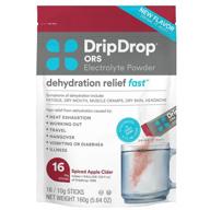 🍎 dripdrop ors hot - patented electrolyte powder for fast dehydration relief - boost immunity, tackle altitude and sweating - spiced apple cider flavor, 16 count logo